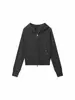 Cárdigan de estilo americano con doble cremallera, sudadera con capucha ajustada para mujer, otoño, nicho, diseño de remaches, ropa urbana, chaqueta corta