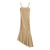 Vestido estilo americano estilo Spice Girl sin mangas con tirantes, elegante, ajustado, con cintura adelgazante, clavícula y falda de cola de pez por encima de la rodilla.