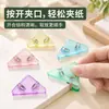 Clip de esquina, clip triangular transparente, papelería A4, organizador de hojas de examen, clip para documentos y papeles, clip para libro de estudiante