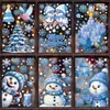 Decoração de Festa de Natal Azul Criativo Sino Rena Papai Noel Adesivos Estáticos Flocos de Neve Boneco de Neve Adesivos para Vidro