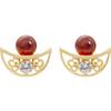 Aretes Cornucopia Sentido de Diseño Nicho Aretes Yuanbao Verano Pequeños Transparentes Retro 2021 Nueva Moda