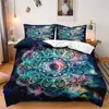 SHEIN ropa de cama de tres piezas decoración de flor de anacardo mandala de tres piezas decoración del hogar del dormitorio ropa de cama de tres piezas