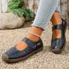 Zapatos de Madre de Suela Blanda Transfronterizos Europeos y Americanos Talla 36, Sandalias Retro Huecas de Talla Grande para Mujer, Verano Velcro Al Por Mayor Talla Grande