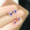 Pendientes de amatista con incrustaciones de plata S925, amatista natural, pendientes sencillos para mujer, Internet Celebrant Live, pendientes de plata, joyería