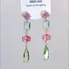Pendientes de Flor Coloridos Súper Hada de Principios de Primavera, Elegantes y con Estilo, Diseño Fresco y de Nicho, Pendientes Únicos Elegantes y de Moda