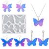 Triunfante 4 incluso mariposa cristal gota molde aretes collar colgante molde de silicona accesorios broche