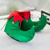 1 par Zapatos de Payaso con Cascabeles de Navidad Tela No Tejida PU Cubrezapatos de Elfo Bajo para Fiesta de Festival de Bola Atrezo de Juego de Rol