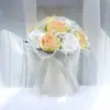 265 Ramo de Boda Flores Artificiales Gipsófila Rosas Novia Dama de Honor Flores de Mano para Boda Decoración del Hogar Arreglo Floral