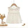 Lindo Vestido Pequeño con Solapa para Bebés, Vestido de Princesa de Verano, Vestido Dulce de Algodón Puro para Bebés y Niños Pequeños, Vestido de Moda