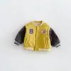 Chaqueta de béisbol para niños con forro polar y logo, abrigo grueso estilo universitario de invierno 2026 para bebé, ropa de invierno para niños zdw6538