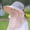 Chapéu de sol para rosto ao ar livre chapéu feminino Verão colheita de chá Proteção UV fino trabalho dobrável Chapéu de Sol chapéu de sol