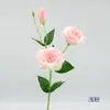 Flor Artificial de Eustoma de 3 Cabezas de un Solo Tallo Decoración de Entrada de Casa Flor Falsa Arreglo Floral de Mesa de Comedor Decoración de Ambiente Festivo de Centro Comercial