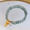 Pulseira do ano do Dragão 2024 pulseira simples retrô feminina com contas de pedra jade birmanesa pulseira Ruyi da marca da sorte de cabaça atacado
