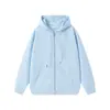 Sudadera Cardigan Pesado 2025 para Hombre Primavera y Otoño Delgada Pareja Americana Doble Cremallera Versátil Color Sólido Marca de Moda Sudadera con Capucha
