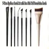 Conjunto de 8 Pincéis de Maquiagem Transfronteiriço Amazon Lâmina Angulada para Delineador Pincel de Detalhe Conjunto de Pincéis para Sombra Em Estoque