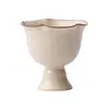Taza de Té de Alto Pie con Boca de Flor Estilo Dinastías Tang y Song, Juego de Té Kung Fu, Taza de Maestro para el Hogar, Taza Individual, Diseño Simple, Amarillo Radiante, Esmalte Cremoso Taza Individual