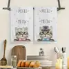 Toalla de Gato de Dibujos Animados Nueva Transfronteriza Microfibra Toalla de Cocina Toalla de Plato Estampado de Dibujos Animados Creativo Duradera Toalla de Mano