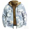 Sudadera con capucha de impresión 3D y digital con elementos multicolores transfronterizos, forro marrón, chaqueta de algodón