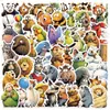 50 pegatinas de graffiti de animales divertidos de dibujos animados decorativas para guitarra, cuaderno, maleta, bricolaje, impermeables, venta al por mayor transfronteriza
