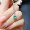 Venta al por mayor de fábrica Popular Colgante de Esmeralda Natural Plata S925 Incrustado Piedra Principal 4*6 Joyería de Lujo Venta Directa de Fábrica