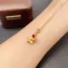 Colgante de Rubí Natural Transfronterizo Accesorios para Mujer Nicho Alta Gama Joyería de Plata 925 4*5 Joyería de Lujo Venta Directa de Fábrica