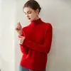 Suéter delgado 100% cachemira pura para otoño e invierno para mujer, de cuello alto, moda casual, tejido interior, suéter capa base de cachemira