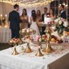 El Soporte Dorado para Pasteles es Adecuado para Mesas de Postres en Fiestas de Cumpleaños y Celebraciones de Bodas, y se Utiliza para Exhibir Pasteles en Pastelerías