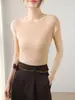 Suéter Zhengqite Ropa/ Estilo Minimalista Cuello Redondo Hilo Yangzi Lana Completa Canalé Tejido Sin Costuras para Mujer Verano Ajuste Delgado