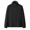 Cardigã de fleece com zíper para outono e inverno, jaqueta base quente com forro de fleece para homens de meia-idade, atacado