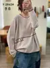 26 Primavera Novo Estilo Lyocell Gola Redonda Manga Longa Slim Casual Soltinho Malha Fina Camisa Base para Mulheres