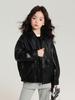 Chaqueta Infantil Pudding Haru Chaqueta de Cuero con Textura Retro para Niñas Nueva Temporada Otoño 2025 Chaqueta de Cuero Atractiva para Niños