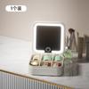 Caja de Joyería Portátil con Luz, Viaje de Alta Gama Exquisita Compacta para Pendientes, Anillos, Pendientes, Joyas de Mano Mini Caja