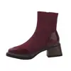 Botines retro estilo francés para mujer, nueva colección otoño e invierno 2026, botas tipo Martin de tacón grueso y ajuste ceñido, botas de montar para aumentar la altura para personas bajitas