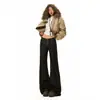 Jeans Flare Laranja Infantil # Com Botões Tendência Cintura Baixa para Mulheres, Modelagem Solta, Emagrecedor, Valoriza a Silhueta, Fashion, Único, Versátil, Calça Comprida.