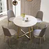 Mesa de negociação em ardósia clara de luxo, mesa redonda para recepção de escritório de vendas, mesa de jantar comercial nórdica moderna e minimalista para apartamentos pequenos.