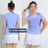 Nuevo Grupo Púrpura Compra Grupal Impresión Secado Rápido Absorbente de Sudor Fila de Aire Verano Manga Corta Ropa de Tenis Traje Faldas Deportivas para Hombre y Mujer