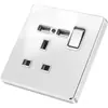 Enchufe conmutador británico de 13A USB Espejo Plexiglás Panel Hong Kong y Macao Doble dos clavijas Estándar británico Versión de Hong Kong