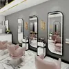 Espejo Estación de Barbería Famoso en Internet de Moda, Espejo para Salón de Peluquería, Dedicado para Cortar el Cabello, con Luces LED, Montado en Pared, Unilateral, Diseño Simple