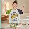 Pijama de Algodón Puro para Niñas, Verano para Niños, Delgado, Manga Corta, Conjunto de Dos Piezas para Bebé, Niñas Grandes, Ropa de Casa para Padres e Hijos