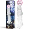 Condón Diente de Lobo de Cristal con Anillo Vibrador, Producto para Adultos