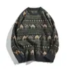 Suéter de punto de cuello redondo para hombre, otoño e invierno, tejido grueso, estilo coreano para hombre, capa base, moderno, personalizado, retro, suéter de lana