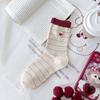 Calcetines nuevos de primavera y verano coreanos para mujer, calcetines de tubo con bordado de amor a rayas para mujer, calcetines de algodón al por mayor, calcetines de felpa para mujer, marea