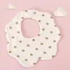 Distribuidor de Baberos Impermeables de Doble Cara de Algodón Puro Tamaño Bebé para Lactantes y Niños Pequeños, Baberos con Forma de Pétalo para Niñas y Niños
