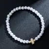 Pulsera Elástica para Mujer Nueva Moda Elegante de Primavera con Perlas de Imitación y Zirconia con Letras