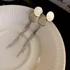 Pendientes Largos de Borla con Lentejuelas Plateadas para Mujer 2025 Nuevo Estilo Caliente Lujo Ligero Diseño de Nicho Pendientes Elegantes de Alta Gama