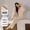 Pijama Feminino de Flanela Espesso Quente com Manga Longa para Inverno Outono e Inverno Tamanho Plus Size Casual Estilo Primavera e Outono Lã Fina Pode Ser Usado Fora de Casa Roupas de Casa