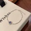 Pulsera para Mujer Fragmentada de Plata de Ley S925 Color Aguamarina Súper Brillante con Eslabones de Bambú Plateados, Simple y Exquisita, con un Toque de Lujo de Alta Gama