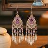 Accesorios Atractivos y Sencillos Estilo Antiguo Pendientes para Mujer, Pendientes de Hoja de Cristal Hechos a Mano, Pendientes Creativos de Aleación al por Mayor