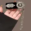 Pasador de Pelo con Borla de Campana de Diamante Azul para Mujer, Accesorio de Pelo Exquisito de Gama Alta, Pinza Lateral, Pasador de Pelo, Pinza BB Lateral de Estilo Antiguo