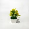 Planta artificial de césped de peonía de 5 piezas transfronteriza en maceta para escritorio de oficina, mini bonsái, maceta decorativa de escritorio